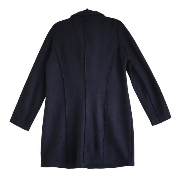 Chicos Boiled Wool Jacket Womens Size Small Black Button Front Collared Warm - Picture 7 of 10